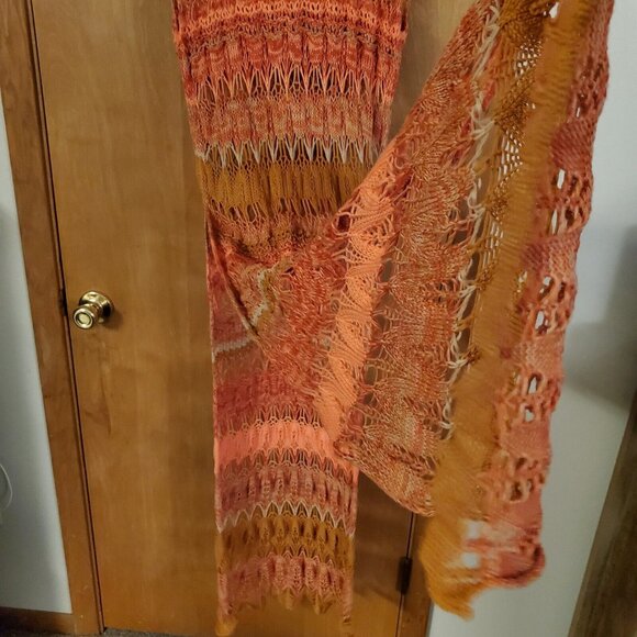 Free People Into The Flames Crochet Maxi Tunic Dress Cover-up Size M/L EUC - Picture 7 of 8